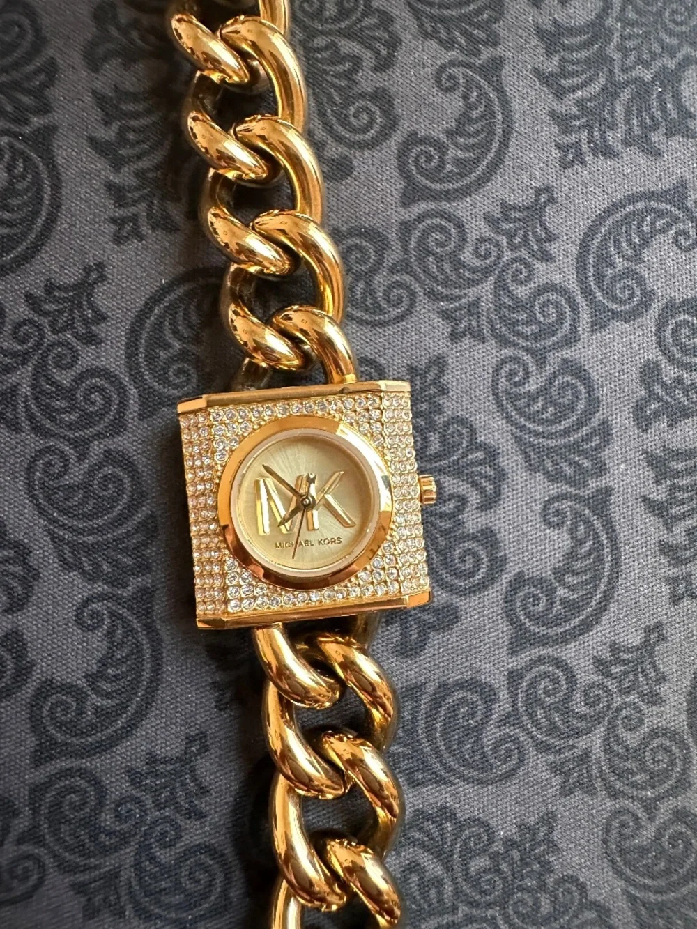 Michael Kors MK4711 Mini Lock Pavé Gold Chain Watch